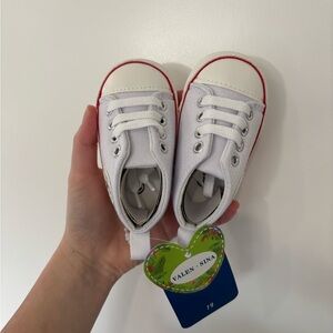 Valen Sina White converse style crib shoes
